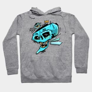 Blue Graffiti Skull Hoodie